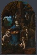 Leonardo  Da Vinci The Virgin of the Rocks Spain oil painting artist